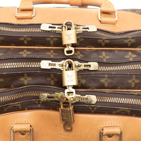 Louis Vuitton Monogram Alize 3 Poches Soft Sided Suitcase Luggage Lock And Keys - Picture 9 of 16